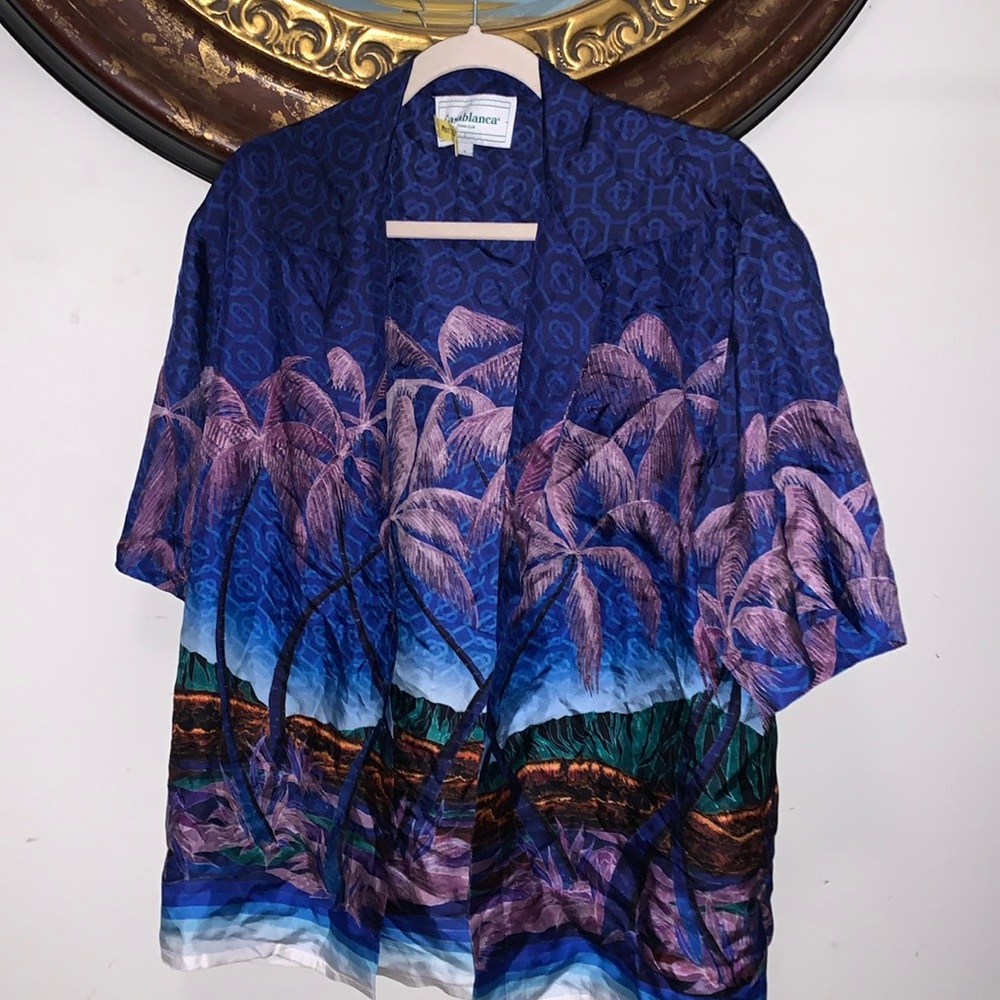 Silk paradise button up shirt